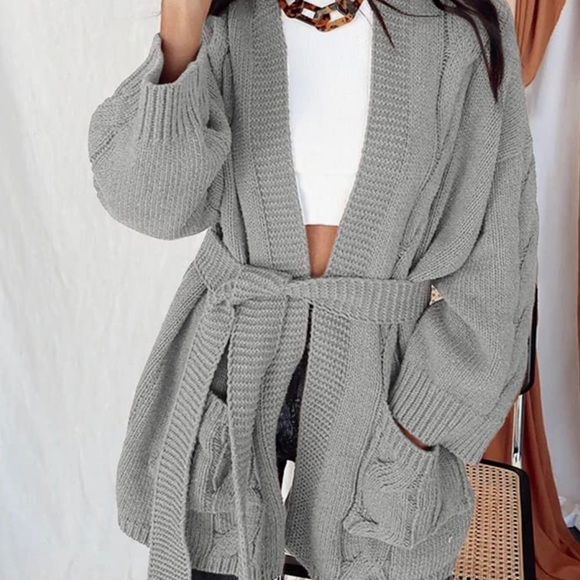 Sweaters - 🔥 Womens Open Front Chunky Cable Knit Cardigan Sweaters Long Sleeve Loose